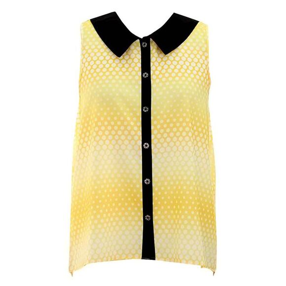 High Low Polka Dot Sleeveless Top - Picture 1 of 2